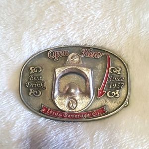 Bottle cap opener belt buckle